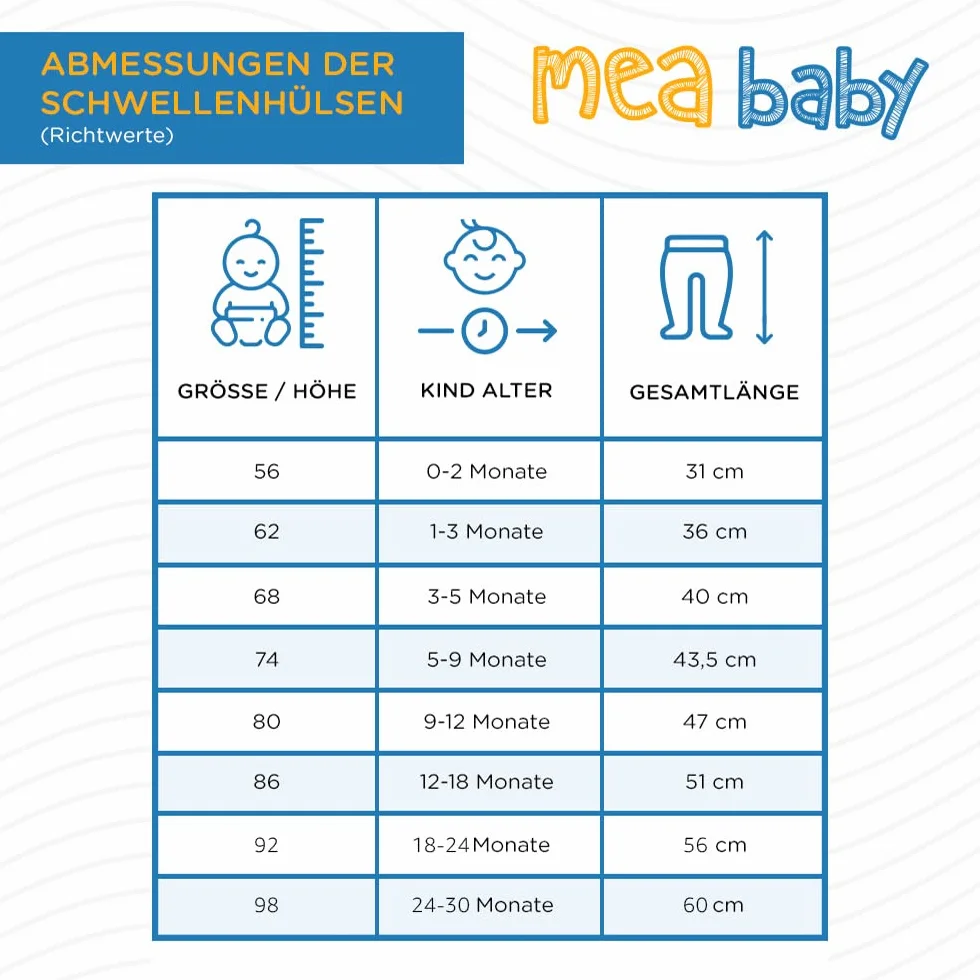 MEA BABY Pantaloni Unisex per Bambini con Piede in 100% Cotone in Confezione da 5 Pezzi