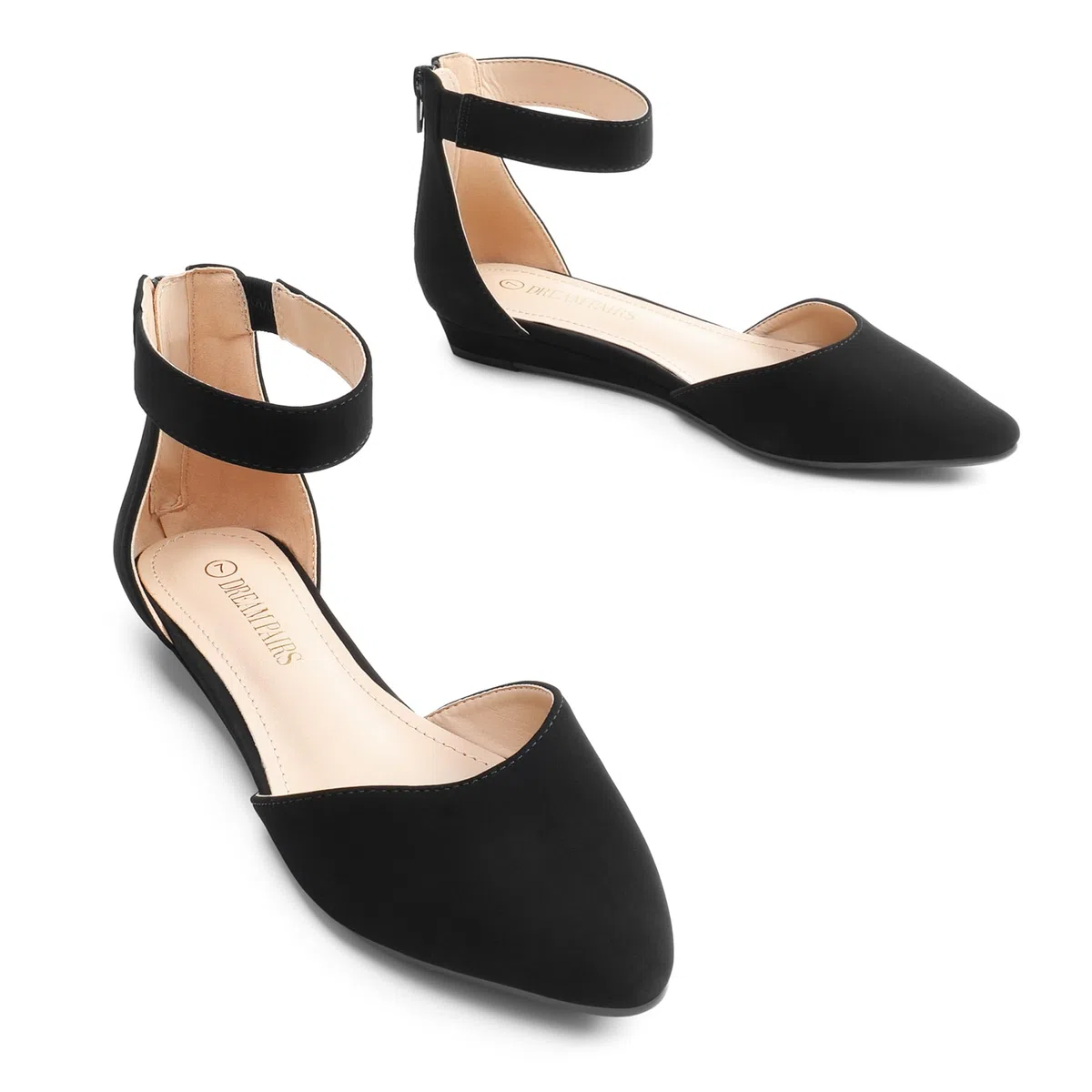 DREAM PAIRS Scarpe Basse da Donna con Cinturino alla Caviglia Bassa Comodi Sandali Piatti