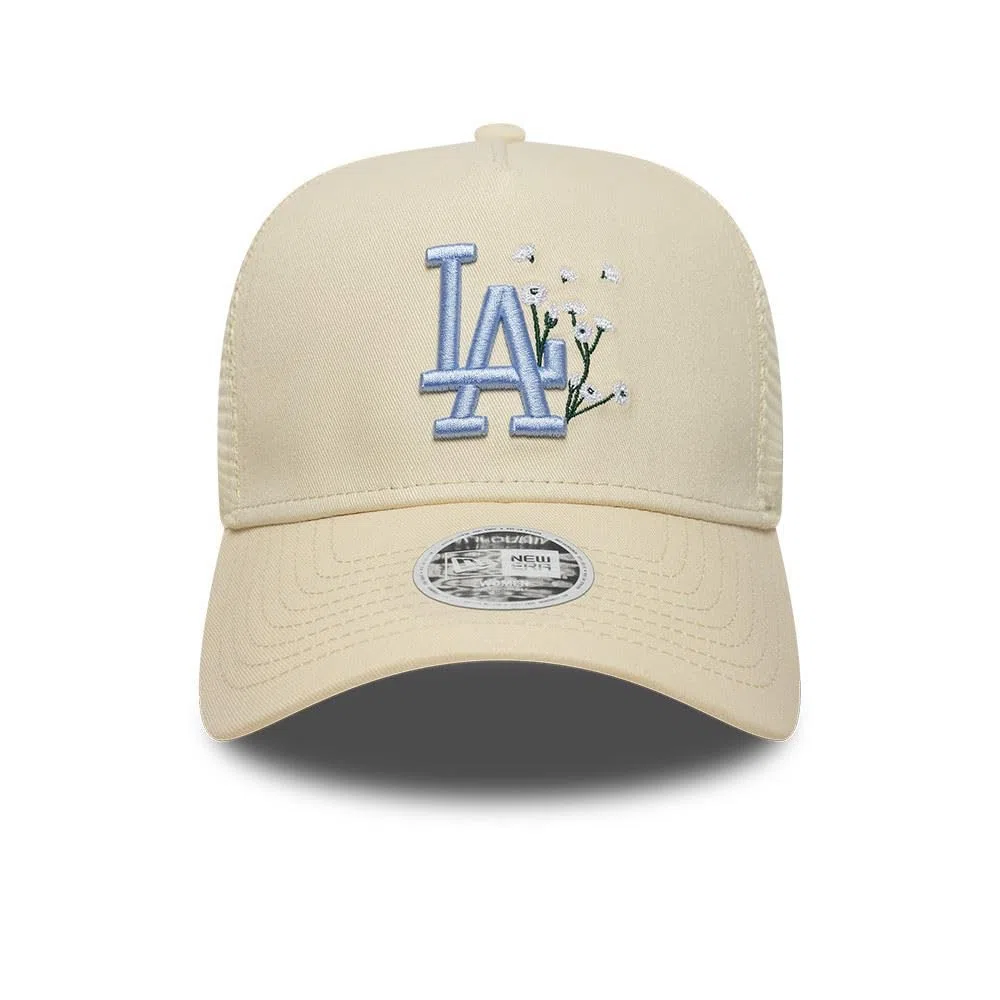 New Era LA Dodgers - Cappellino da donna, motivo floreale, colore: panna