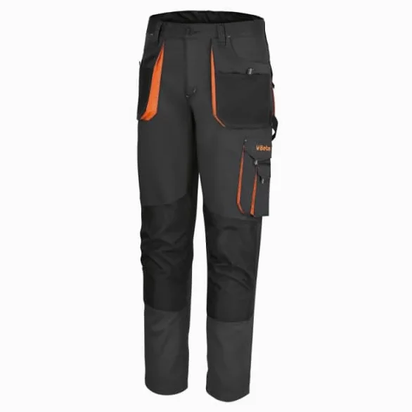 BETA 7860G Taglia XL - Pantaloni da Lavoro Leggeri Easy, in Tessuto T/C, con Tasche Porta Minuteria e Nastro Porta Martello, Grigio