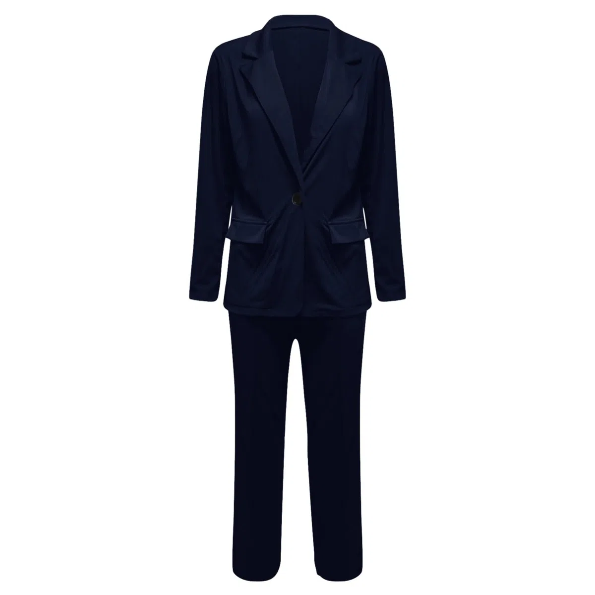 Completo da Ufficio Completo Estivo da Donna 2 Pezzi Giacca Formale con Bottoni e Risvolto Pantaloni Eleganti Maniche Lunghe Ideale per Ufficio e Cerimonie Set Due Pezzi in Tinta Unita e Vita Elastica
