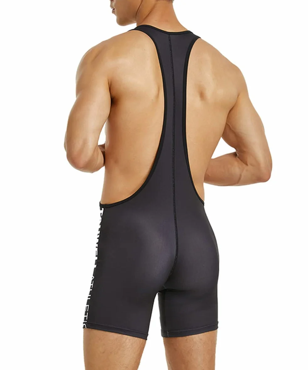 Gilet da Sollevamento Pesi, Body da Wrestling, Tuta Intera Corta per Uomo - Triathlon