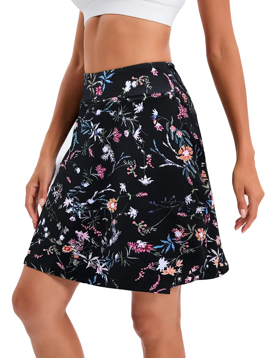 Jhsnjnr Pantaloncini da golf da donna con tasche, lunghezza al ginocchio, con elastico in vita, gonna da tennis atletica attiva