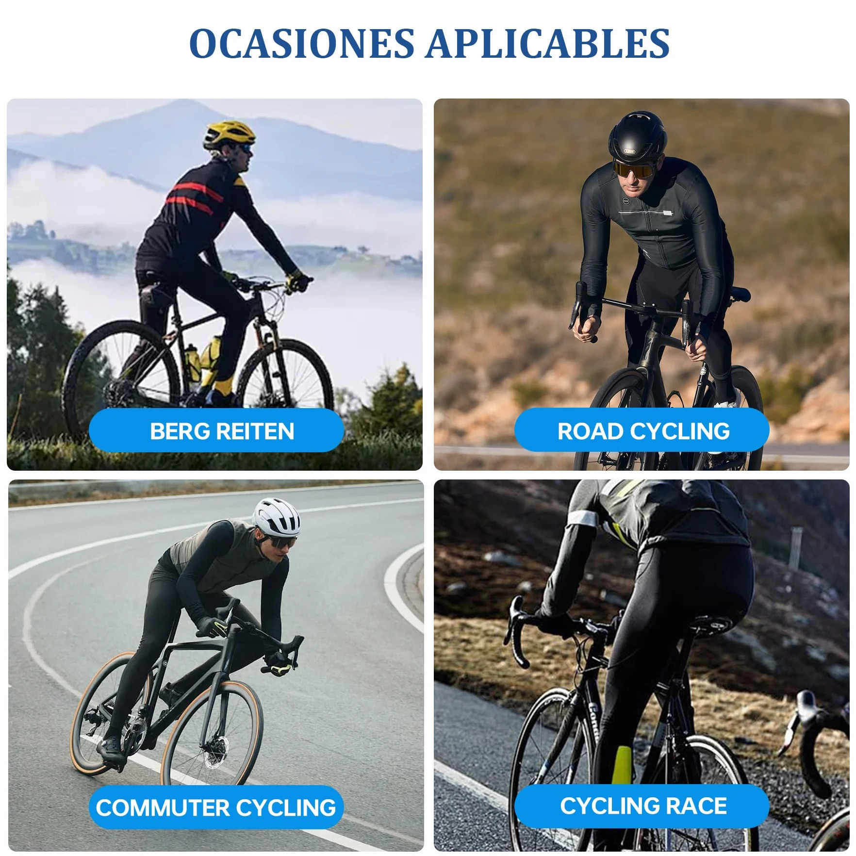 X-TIGER Pantaloni Lunghi Ciclismo Uomo con Imbottito Compression Mutande MTB Pantaloni Traspirante Asciugatura Rapida con 3 Tasche