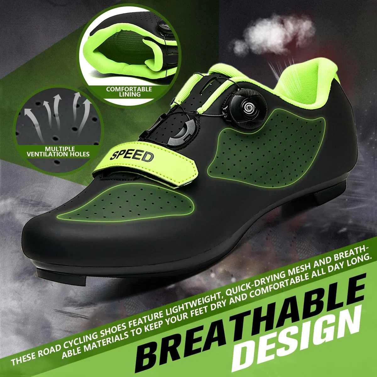 Tinta Unita Scarpe da Ciclismo, Uomo Donna Scarpa da Bici da Strada E MTB, Sneakers Ginnastica Professionali per Esterni Compatibili con Peloton SPD/SPD-SL e Look