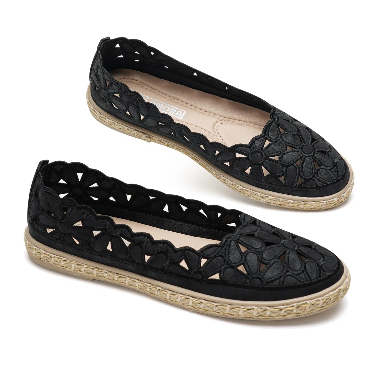 GLAMORA Espadrillas Donna Ballerine Traforate Slip On Leggere Traspiranti Scarpe Estive Basse Comode Suola Antiscivolo Elastiche Calzata Facile Eleganti