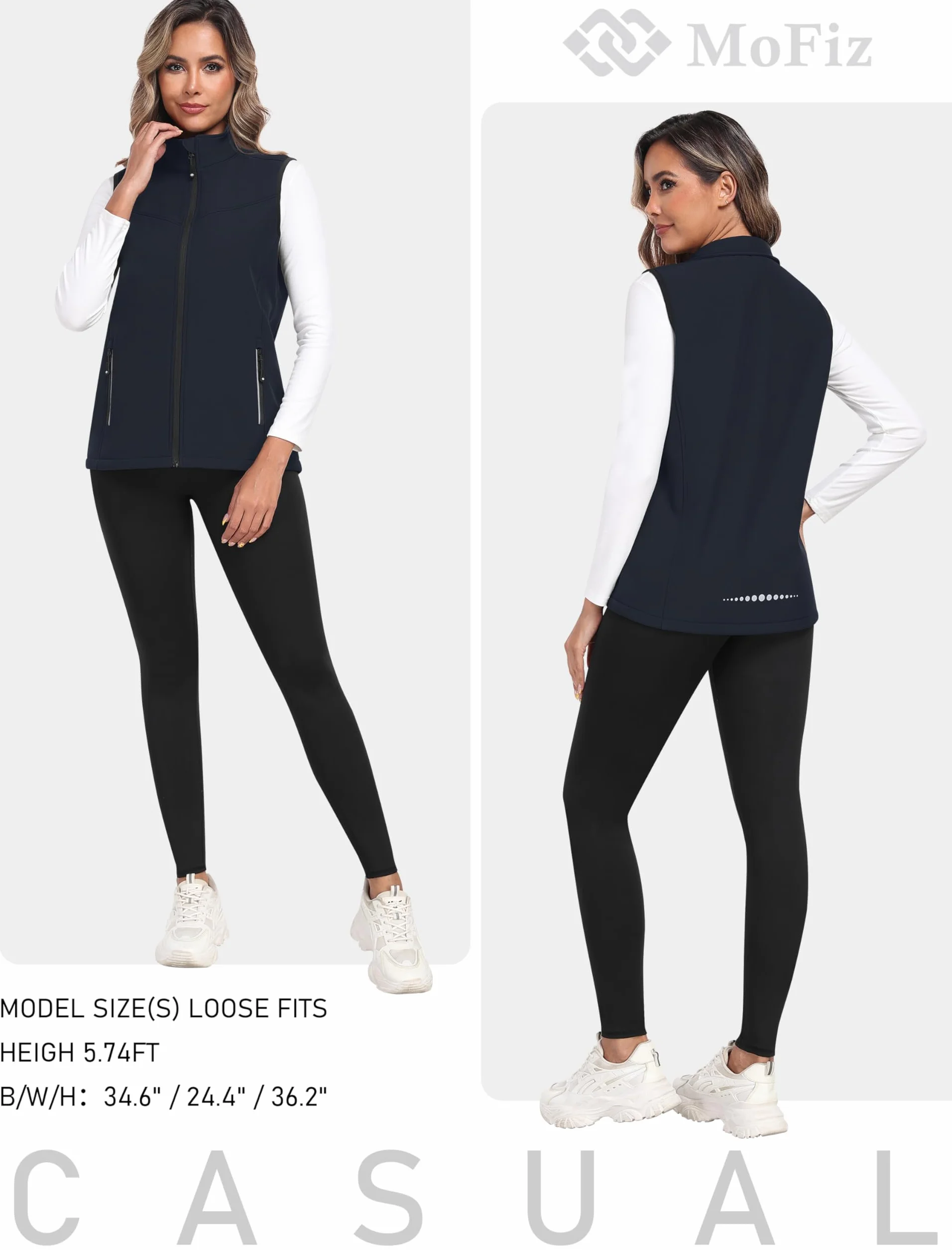 MoFiz Gilet da Donna Softshell Antivento Leggero Vest Cappotto Senza Maniche Giacca Calda Con Cerniera