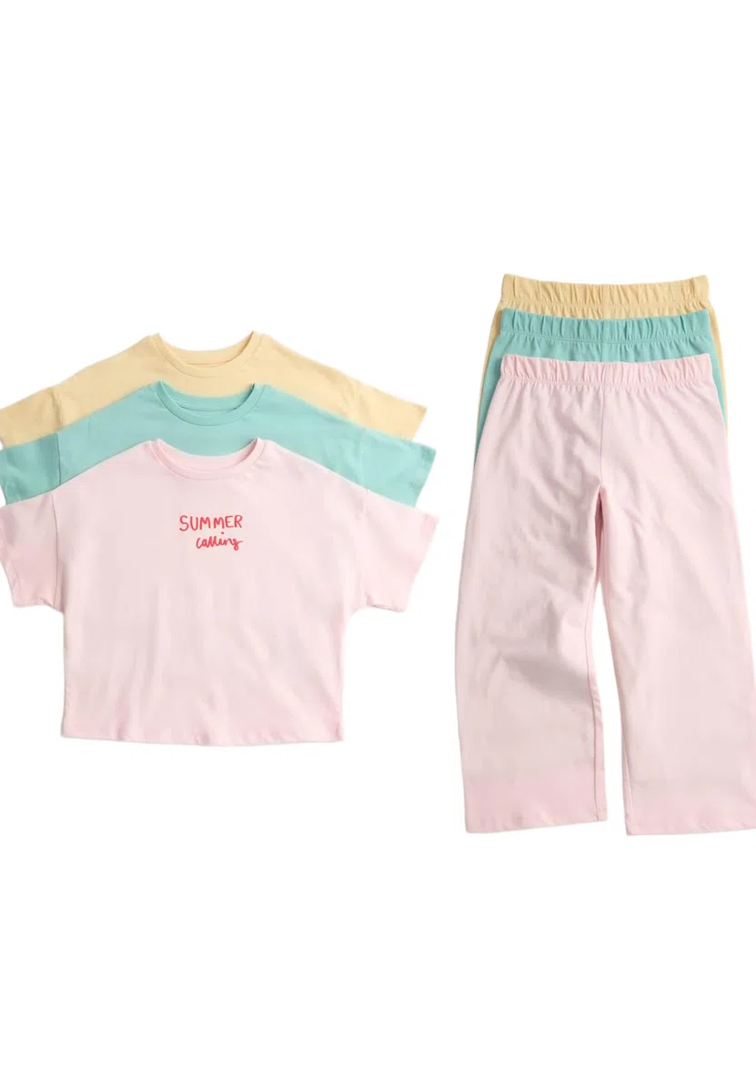 Marks & Spencer Bambini Fantasia Set Pigiama 3-Pack – Unisex per Bambini e Ragazze – vestibilità Regolare