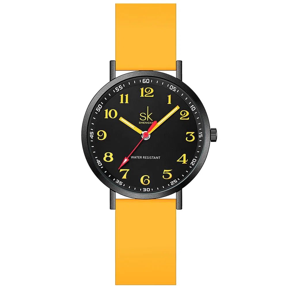 SHENGKE SK Scrub ultra sottile alla moda Orologio da donna per professionisti medici, infermieri, medici, studenti Orologio con quadrante di facile lettura, cinturino in silicone colorato