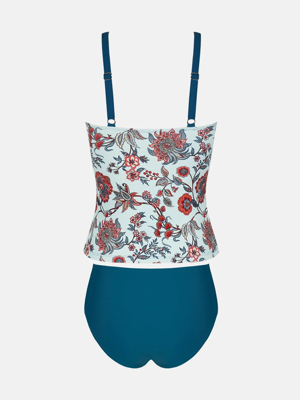 CUPSHE Tankini da donna Set Due Pezzi Costumi Da Bagno Collo Quadrato Cinghie Regolabili Increspato Costumi Da Bagno Costumi