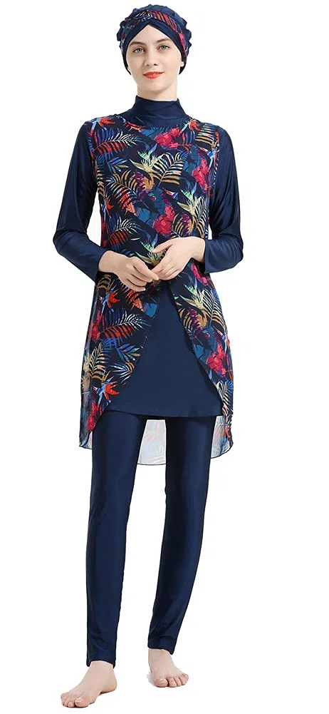 Costumi da Bagno Musulmani per Donna Costumi da Bagno Floreali modesti Costumi da Bagno islamici Hijab Burkini Costumi da Bagno Tankini