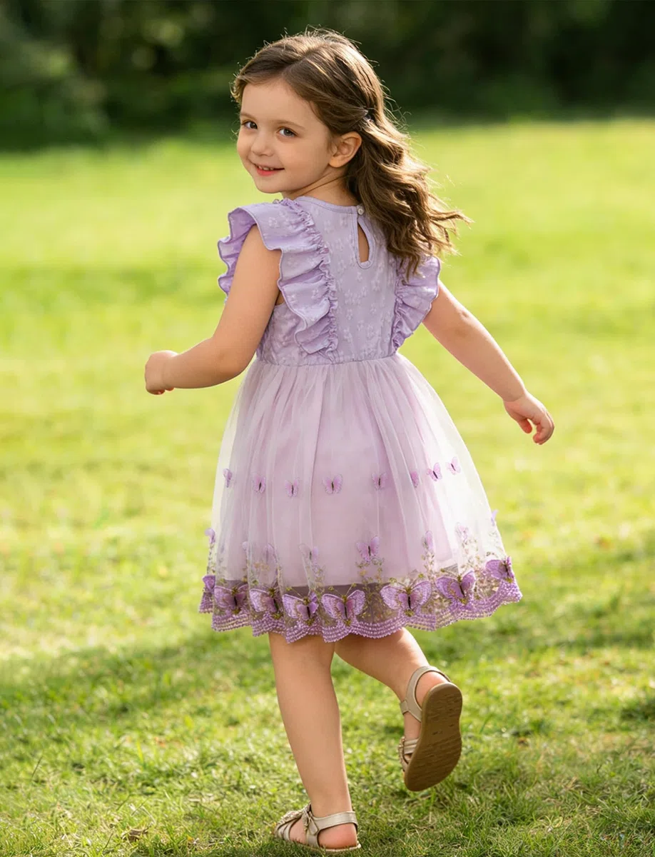 Happy Cherry Abito da principessa per bambini, a maniche corte, per battesimo, matrimonio, compleanno, 9 mesi – 3 anni
