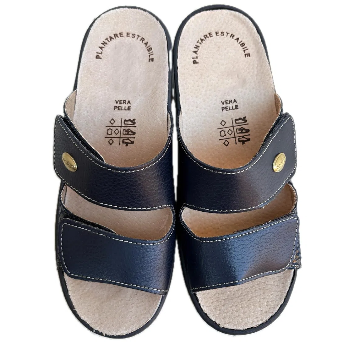 ciabatte Confort DONNA ecopelle regolabili a strappo PREST1GE plantare estraibile 2cm adatta per plantari su misura