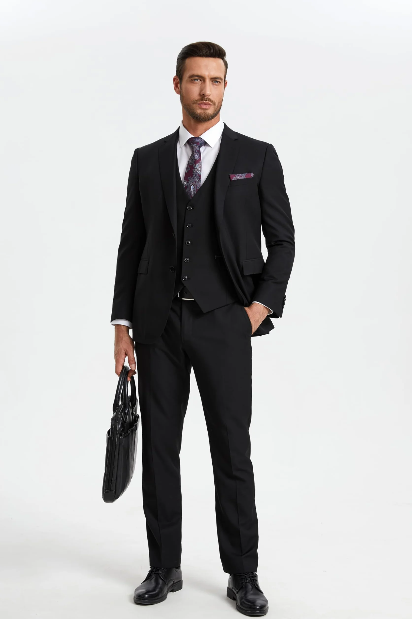 HISDERN Gilet da Uomo Formale Elegante Casual Gilet da Abito in Cotone per Nozze Festa Attività Panciotto Uomo Vest