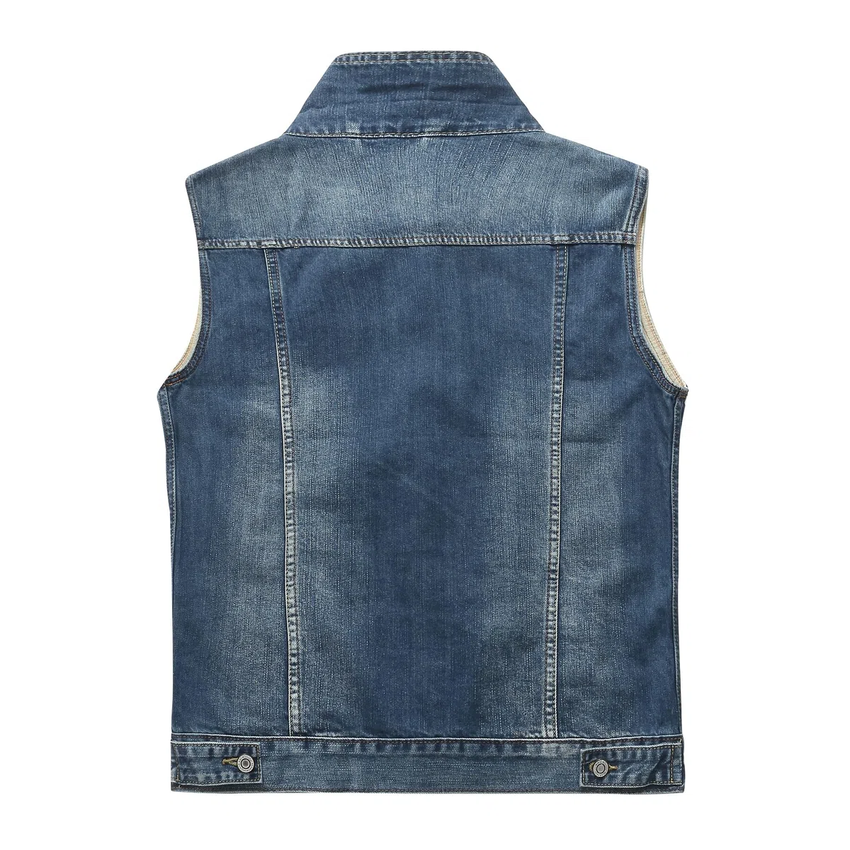 Gilet di Jeans da Uomo Cotone Cowboy Giubbino in Denim Vintage Senza Maniche Giacca con Bottone Slim Fit Moto Gilet Jeans