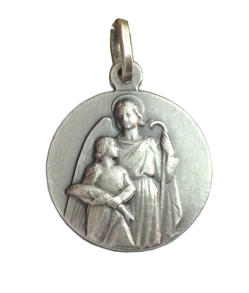 Medaglia di San Raffaele Arcangelo In Argento Massiccio 925