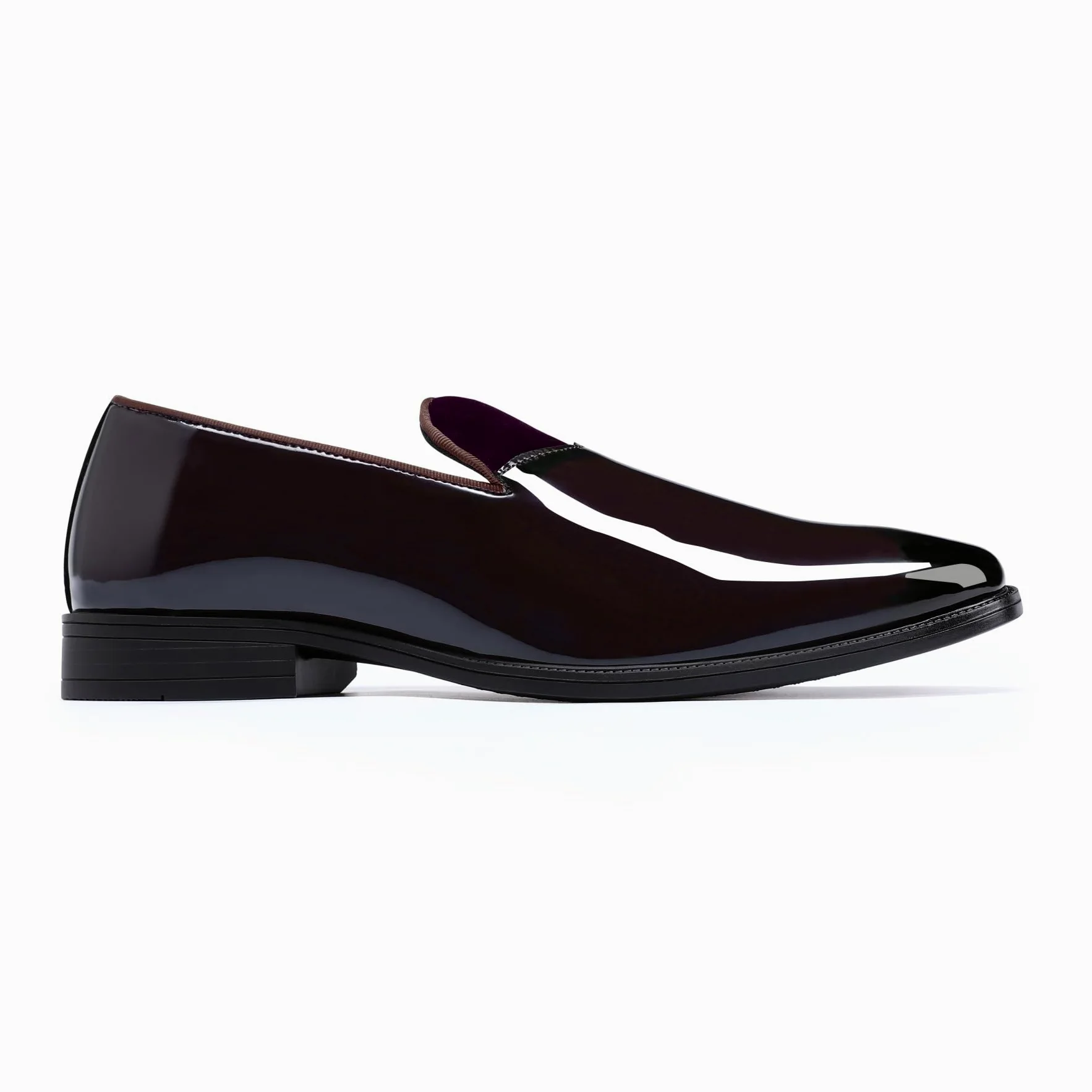 YFFUSHI Loafers Uomo Pelle Verniciata Lucida Scarpe da Cerimonia Senza Lacci per Matrimonio Ufficio Guida