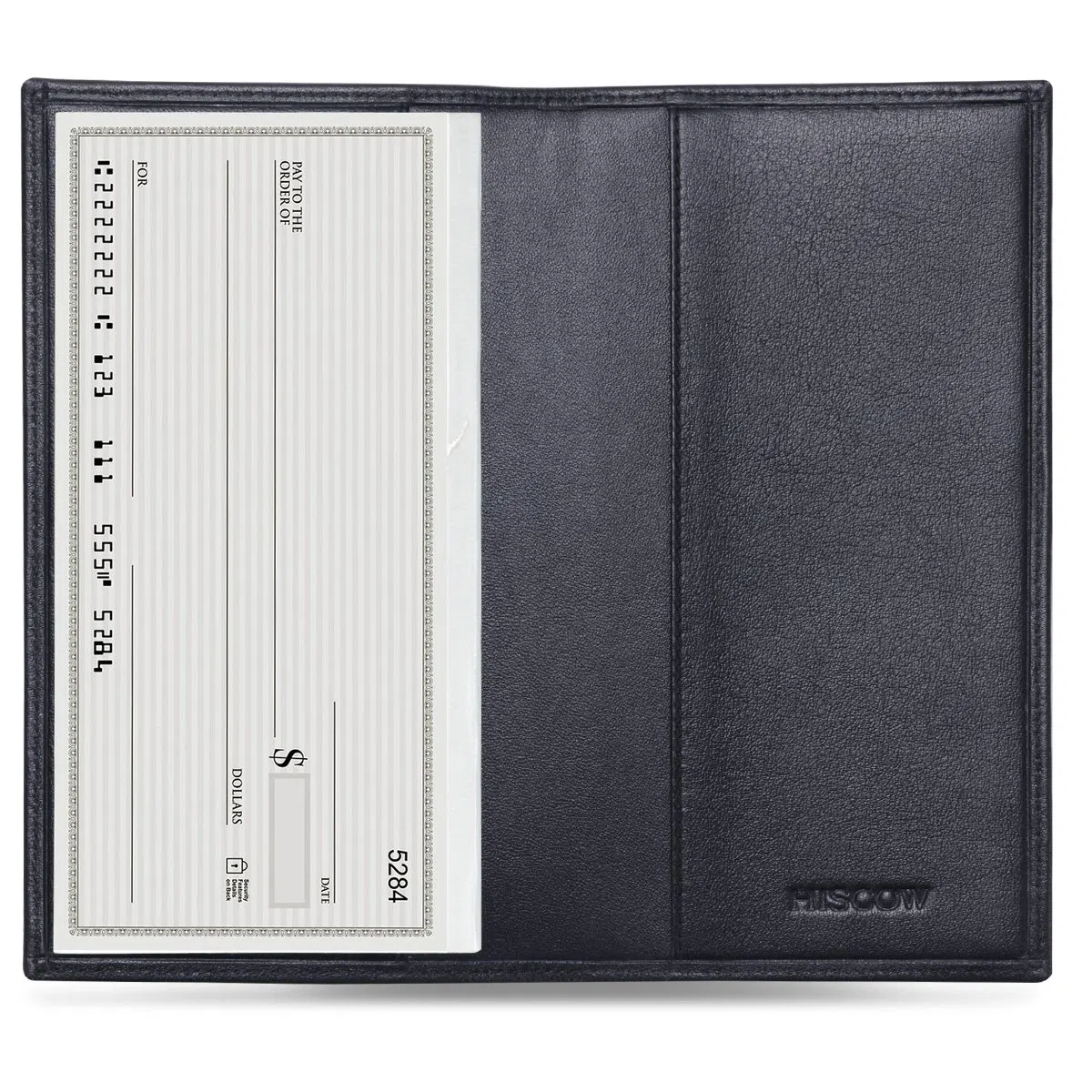 HISCOW - Copertina minimalista per libretto degli assegni, in pelle pieno fiore
