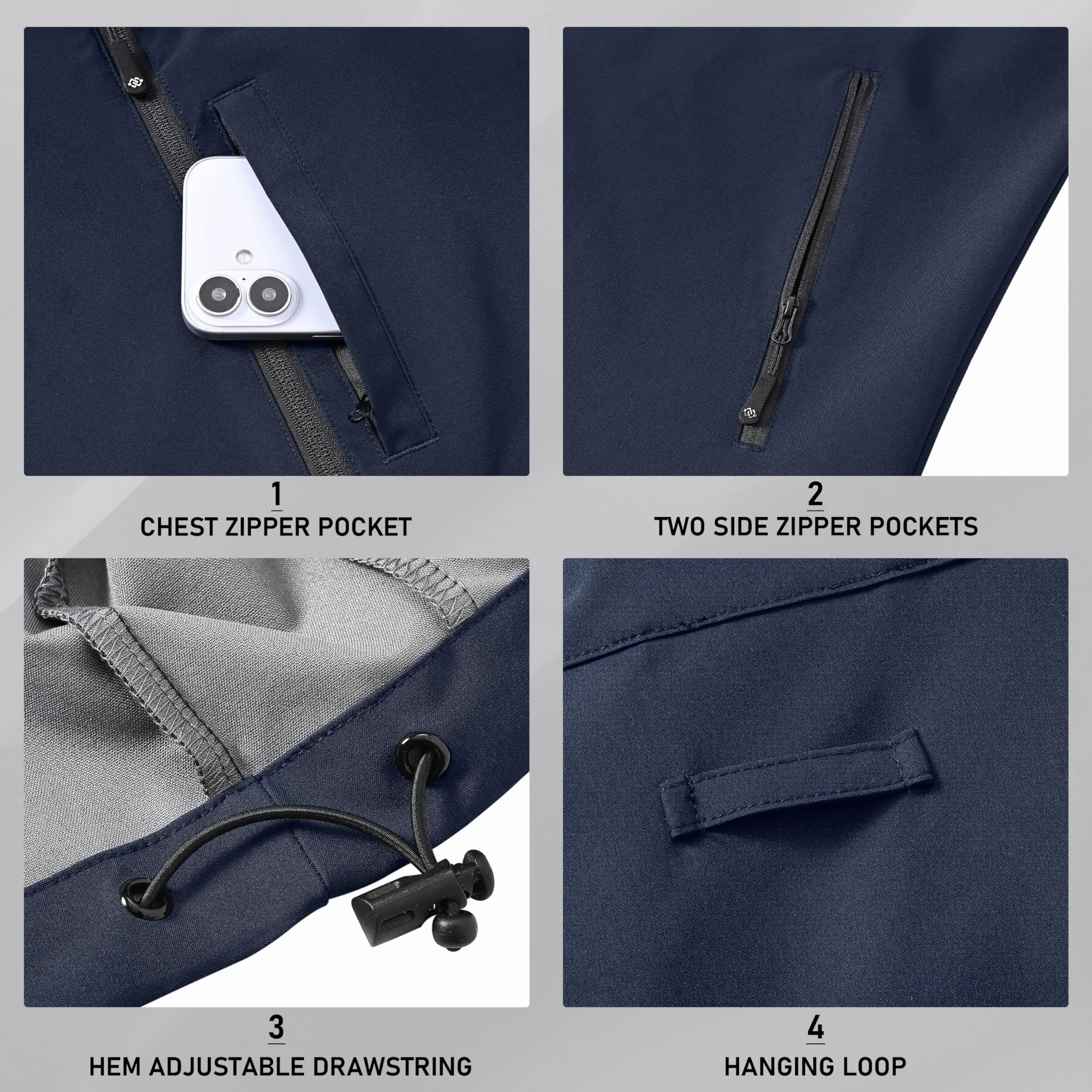 MoFiz Uomo Gilet Softshell Ultraleggero Antivento da Trekking Ciclismo Attività all'aperto Tasche con Cerniera