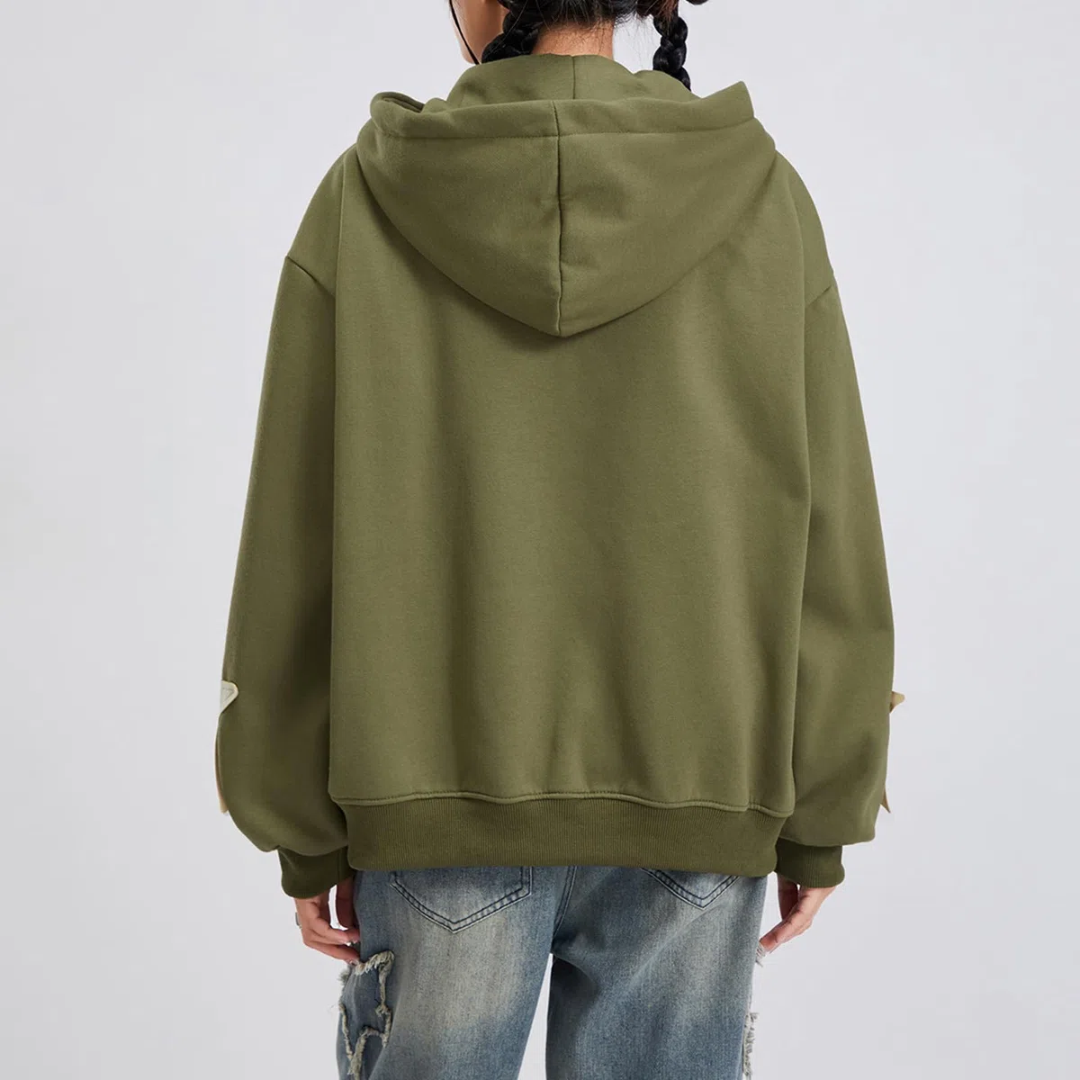 Felpa con cappuccio da donna Y2K con zip e stampa a stelle felpe oversize Fairy Grunge Graphic Giacca con cappuccio Harajuku Estetica E-Girls Streetwear