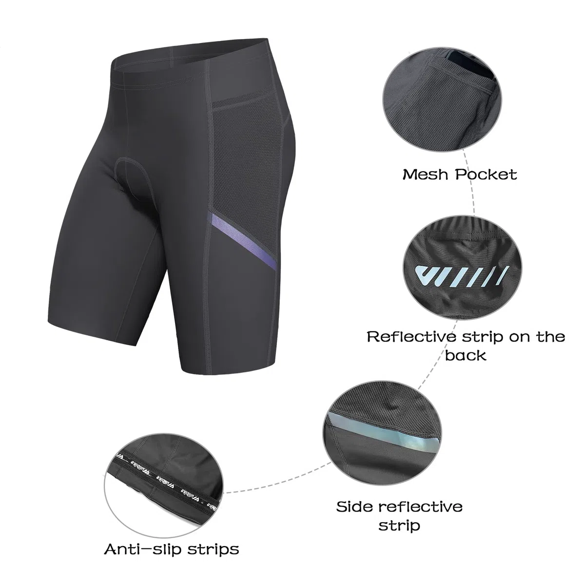 Lo.gas Pantaloncini Ciclismo Uomo Imbottiti Traspiranti Asciugatura Rapida Ideale per Estate Allenamento Strada MTB