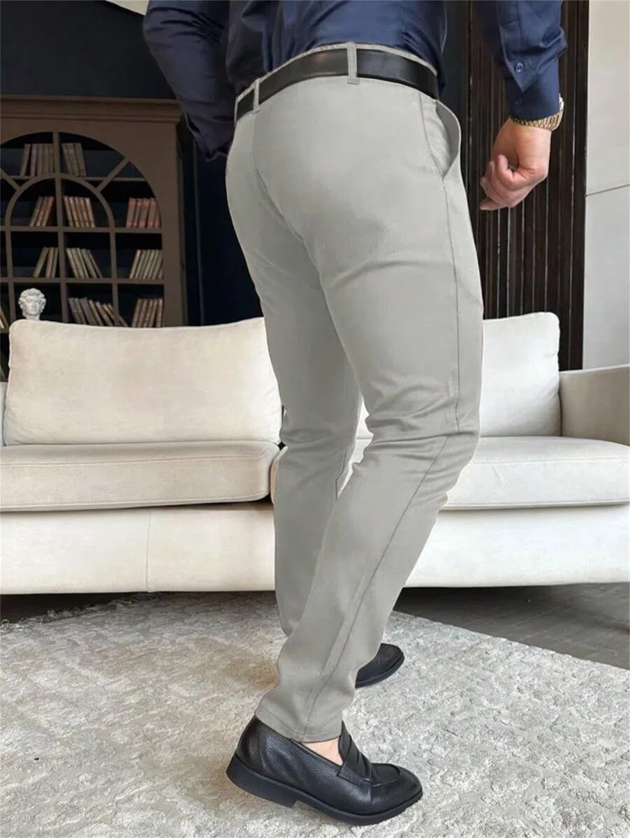 Pantaloni aderenti elasticizzati da uomo, vestibilità aderente, pantaloni affusolati, pantaloni skinny da uomo, tuta espandibile in vita