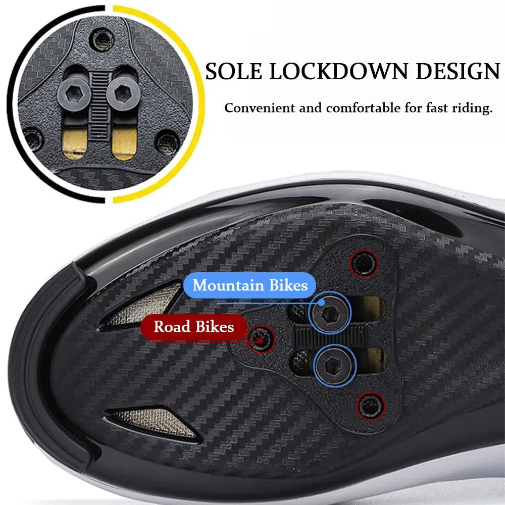 Scarpe Ciclismo Strada con Blocco Pedale Scarpe Ciclismo Unisex Scarpe MTB Uomo Donna 36-47 EU Traspiranti Scarpe da Equitazione Scarpe MTB Road SPD Scarpe da Ciclismo da Bici