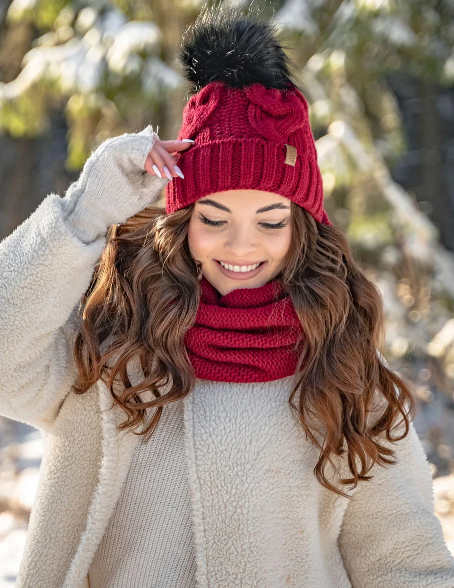 Vivisence Berretto con Pompon Donna Caldo Ideale per Giorni Freddi 7014