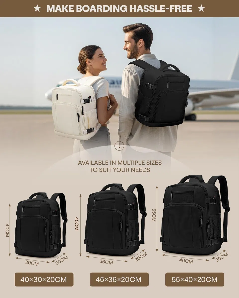 per Zaino Ryanair 40x30x20,Bagaglio a Mano 40x30x20 per Ryanair,Zaino da Viaggio Aereo Bagaglio a Mano per Più Compagnie Aeree con Foro di Ricarica e Tasca Antifurto