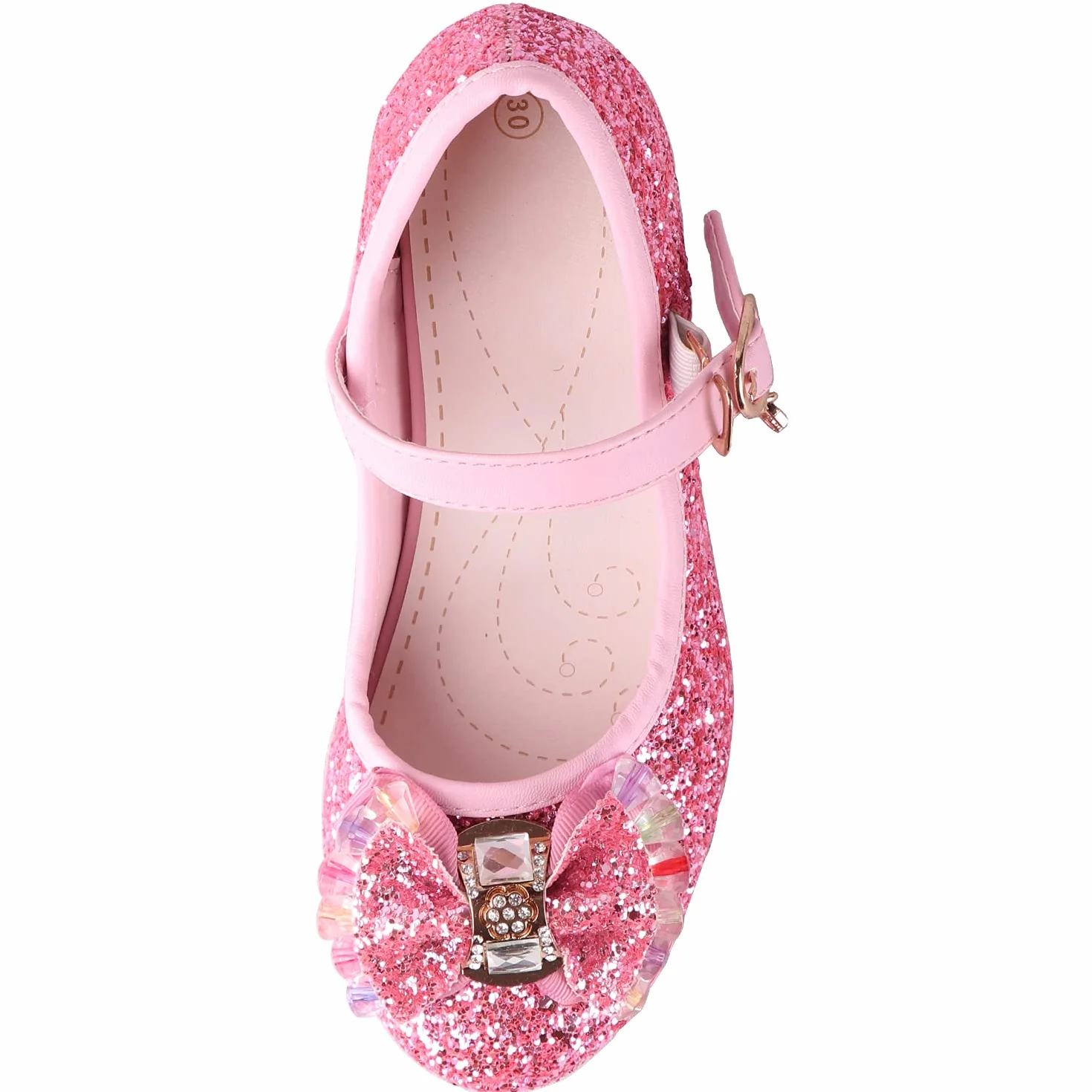 Principessa Scarpe Ragazza Ballerine Glitterate Scarpe con Tacco Bambina Scarpe per Cosplay Cerimonia Festa