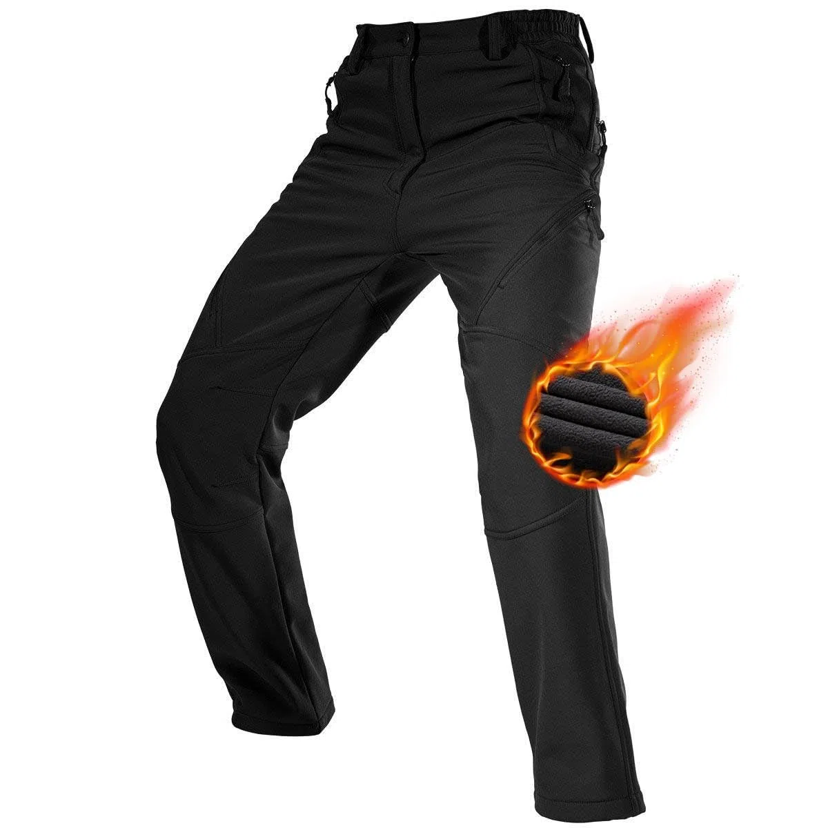 FREE SOLDIER Pantaloni da Lavoro da Uomo per attività All'aperto Pantaloni Softshell Sci Termici Impermeabile Pantaloni Trekking Invernali Pantaloni da Caccia