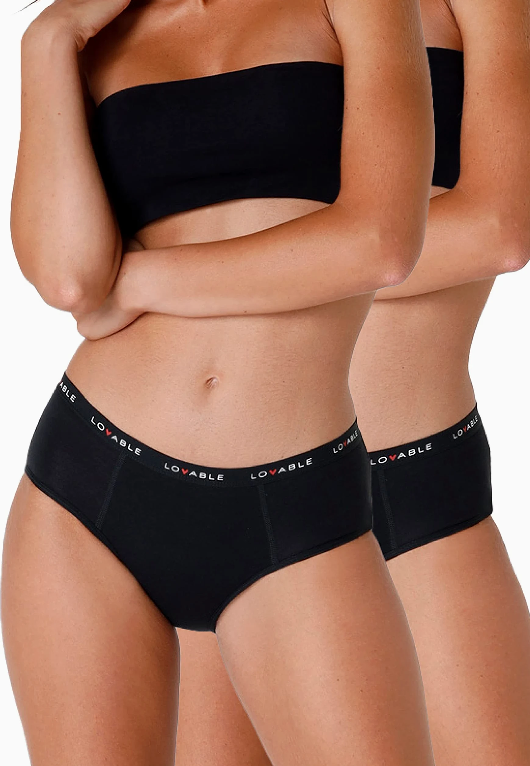 Lovable Slip Culotte da Ciclo Mestruale Flusso Abbondante in Cotone | Mutande Mestruali Riutilizzabili e Assorbenti | Period Panties Bi-Pack Donna x2