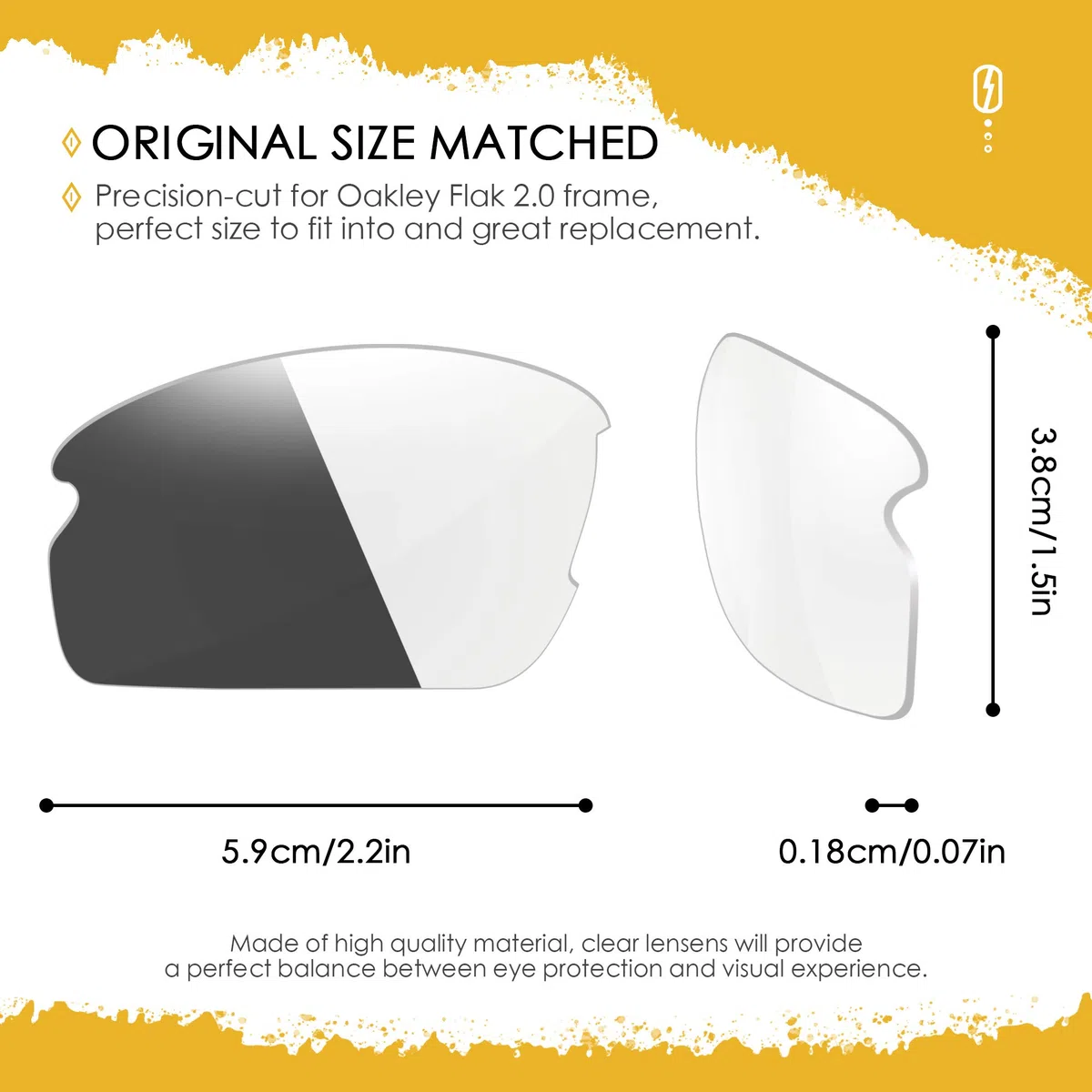 ANSI Z87.1 - Lenti di ricambio compatibili con Oakley Flak 2.0 OO9295