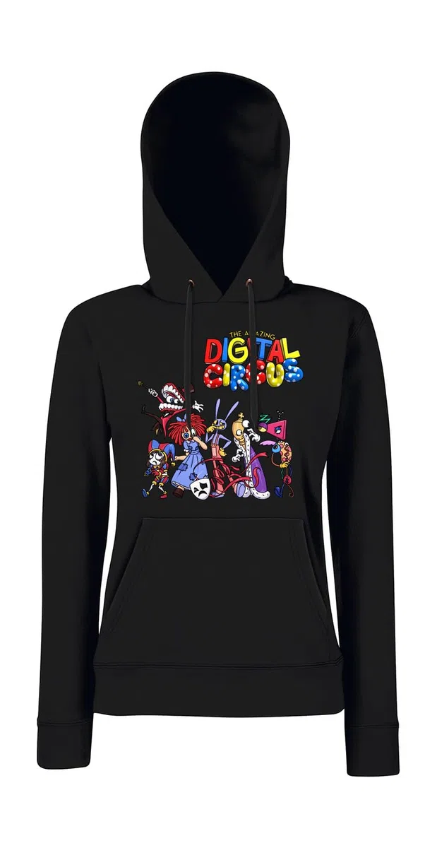 Felpa con Cappuccio Donna Digital Circus Pomni Funny Ragatha Jax