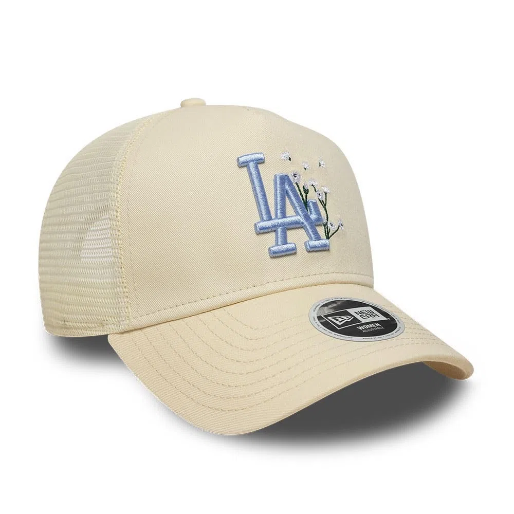 New Era LA Dodgers - Cappellino da donna, motivo floreale, colore: panna