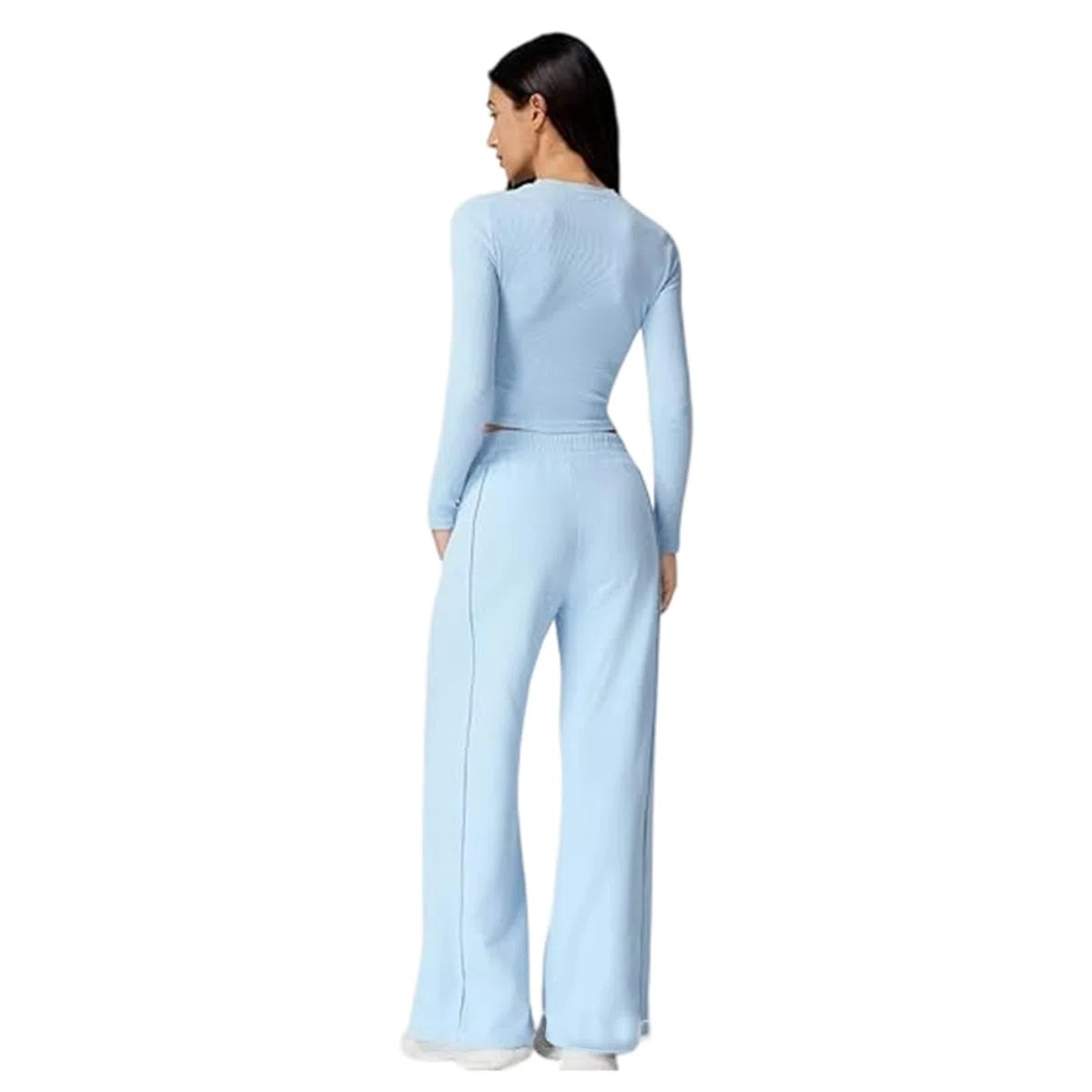 Top E Pantaloni Donna Autunno Manica Lunga Carino Vestito Esterno Impero Waist Sottile Stirata Colorblock