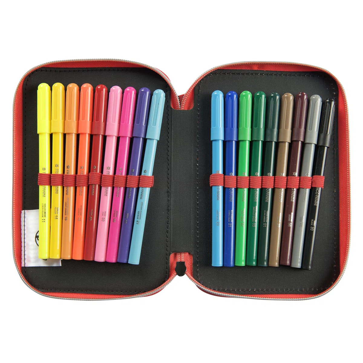 MARIO KART - Astuccio Scuola Ufficiale Mario Kart, Astuccio 3 Scomparti con Set Cancelleria Incluso, Penna Cancellabile Blu, 5 Etichette Adesive, Pratica Chiusura a Zip, 20x13Hx7 cm