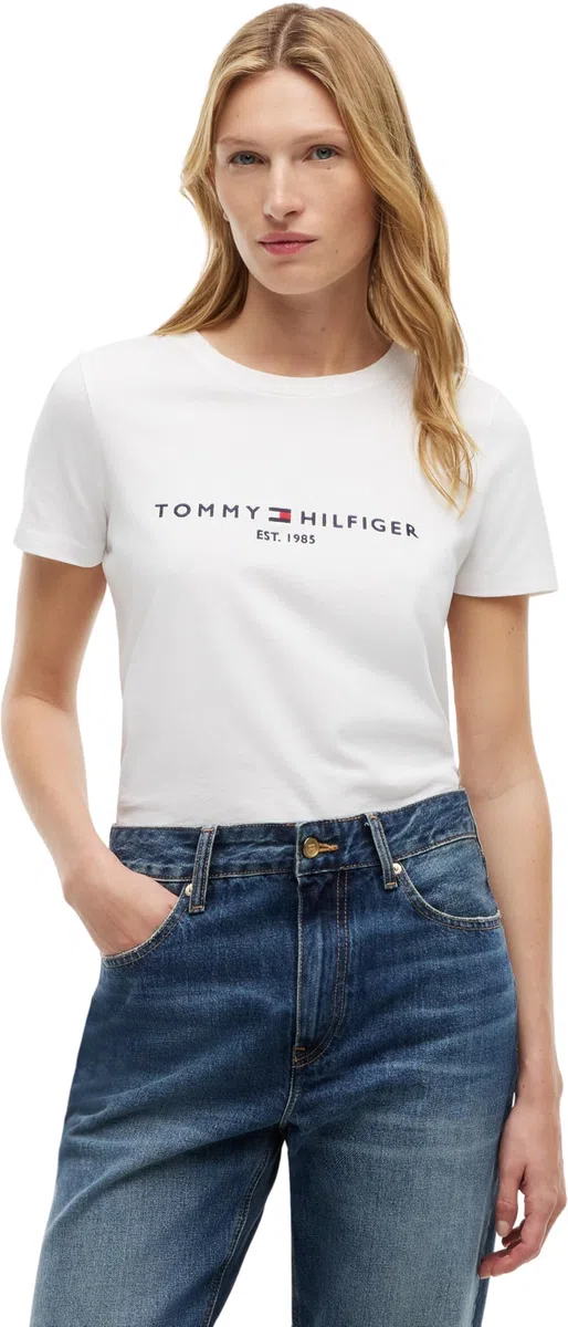 Tommy Hilfiger T-shirt Maniche Corte Donna New Crew Neck Tee Slim Fit