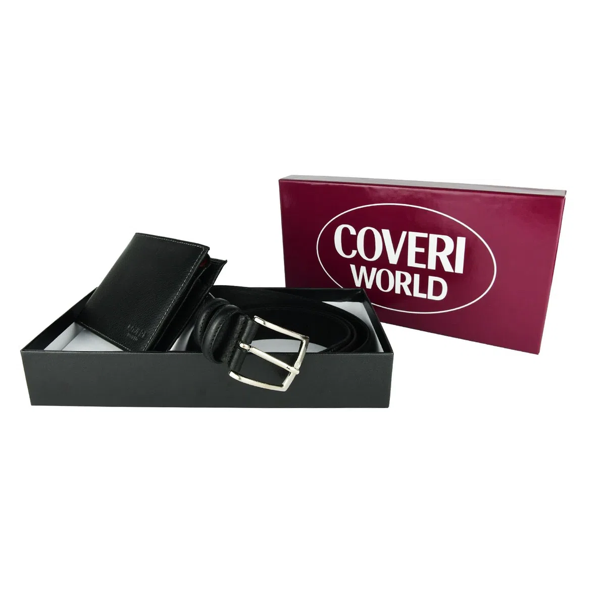 COVERI, Cofanetto Regalo Uomo, Set Cintura e Portafoglio