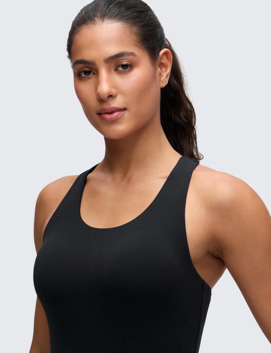 CRZ YOGA Butterluxe Canottiere da Allenamento da Donna con Parte Superiore Scollata sul Reggiseno