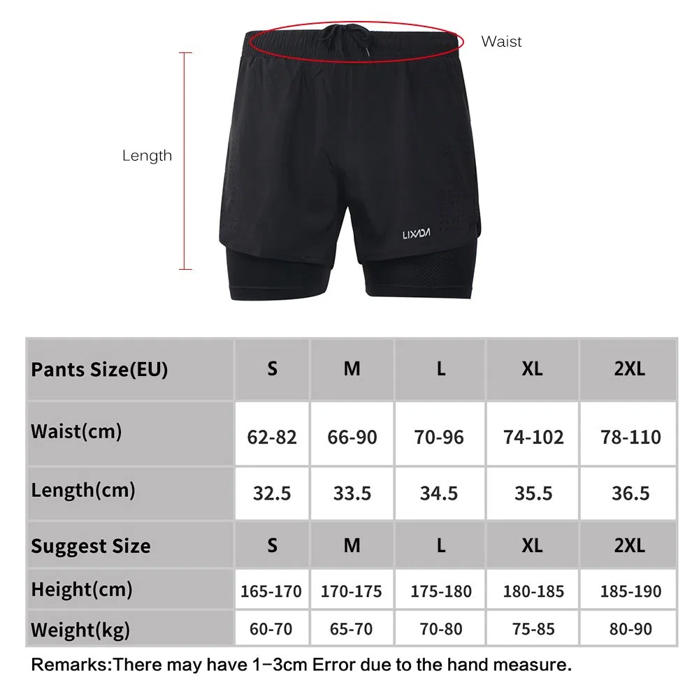 Lixada - Short De Course, Pantaloncini da Corsa Uomo