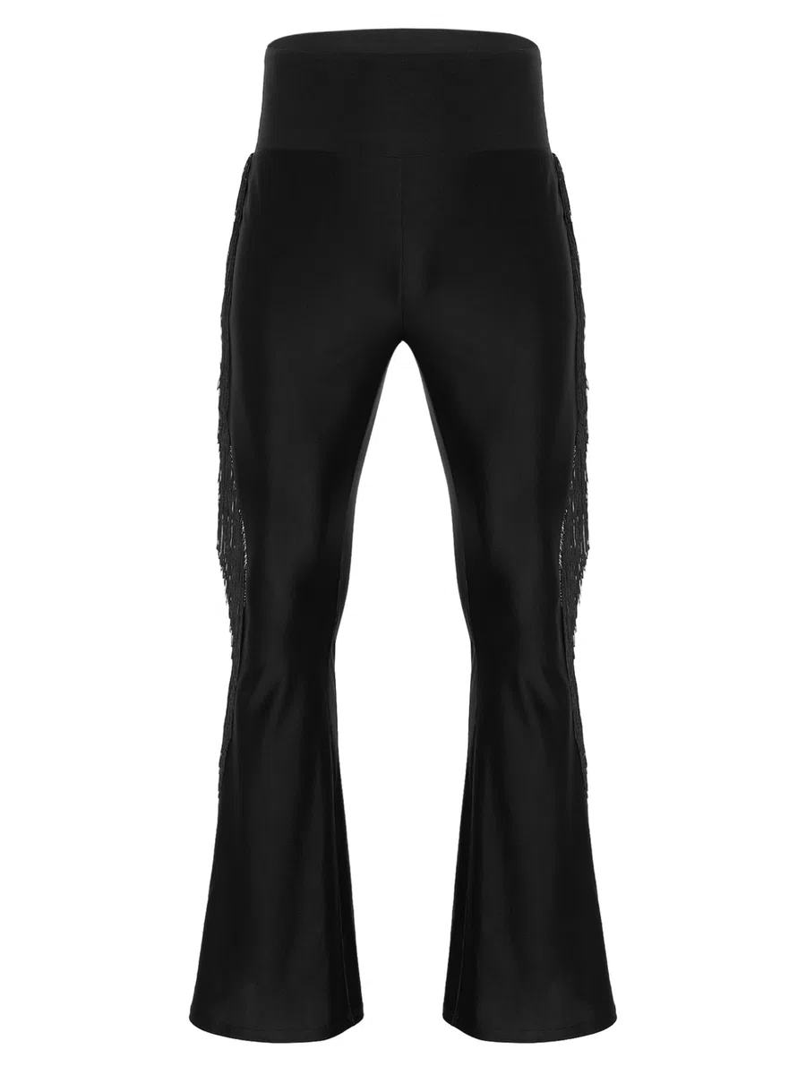 JEATHA Completo da Ballo Latino Uomo Camicia Body Danza Classica con Strass e Pantaloni a Zampa Nappe da Danza Moderna Tuta da Pattinaggio Artistico Salsa Rumba