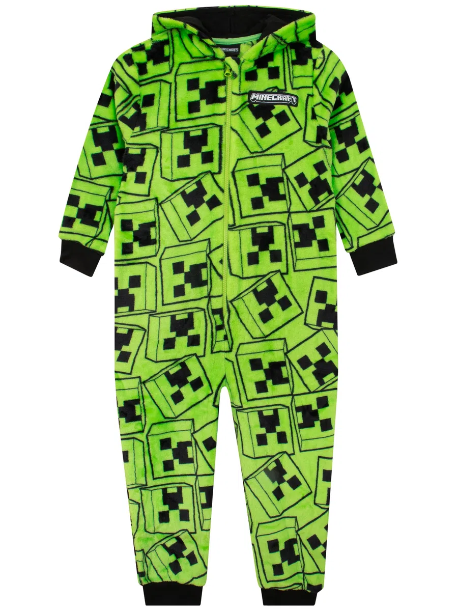 Minecraft Pigiami Interi a Maniche Lunghe per Ragazzi Creeper