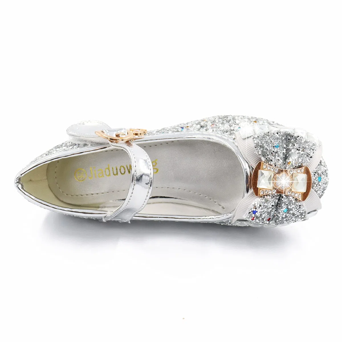 Principessa Scarpe Bambina con Tacco Glitterato, Paillette Elegante per Cerimonia e Festa Cosplay