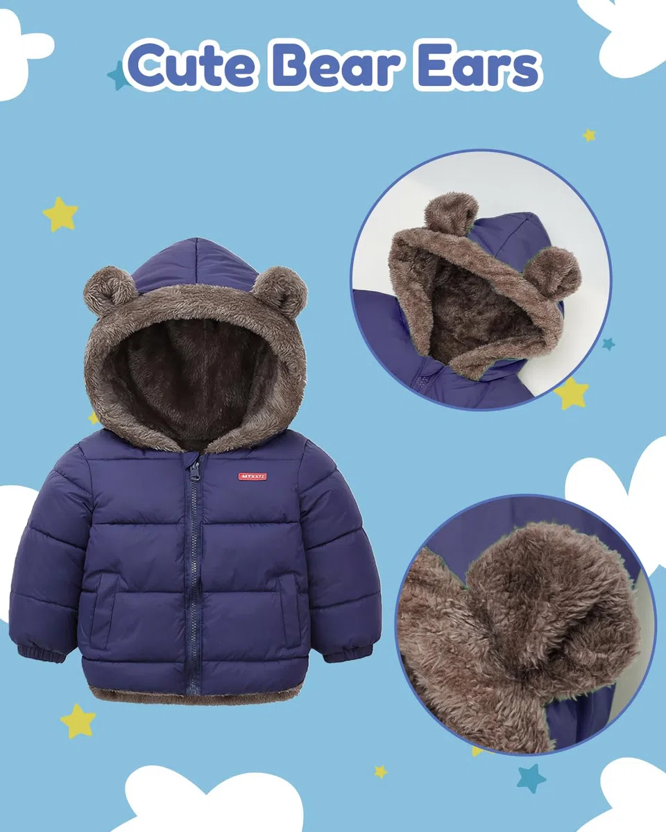 Bambino Inverno Vello Cappotto Bambini Ragazzi Giacca Capispalla Outwear Ragazze Imbottito Vestiti 1-6 Anni