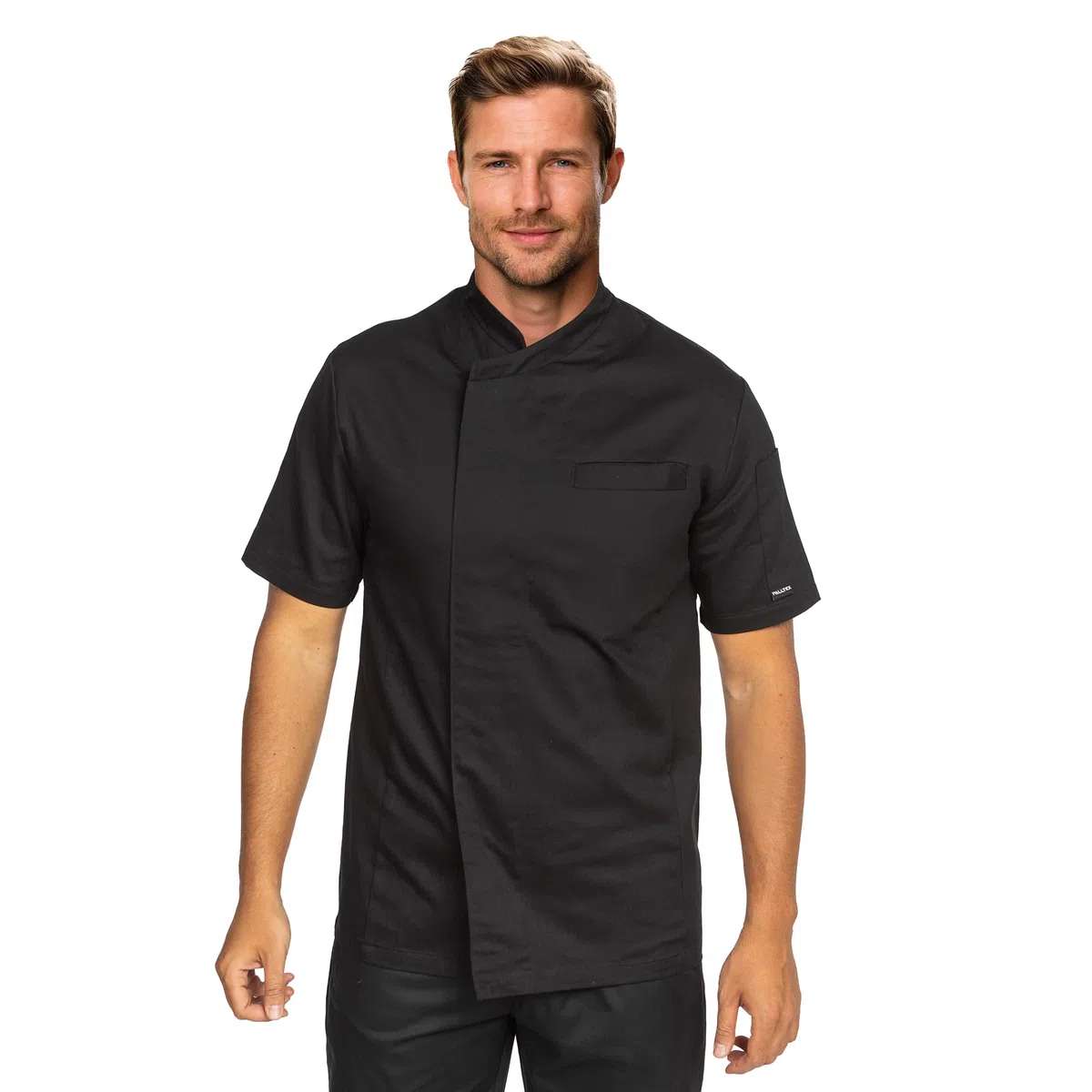PALLTEX KOTO SS 100% Cotone Giacca Cuoco Uomo e Donna Unisex con i Bottoni Automatici Giacca da Cuoco Ristorante Divisa da Cuoco a Maniche Corti