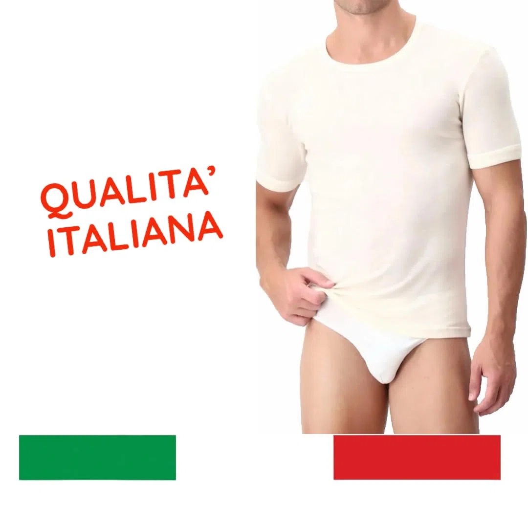 Maglietta Intima Uomo Lana Cotone Girocollo 3-5-1 Pezzi Maglia Termica Invernale - Maglia Intima Uomo Lana Cotone 1022 1033