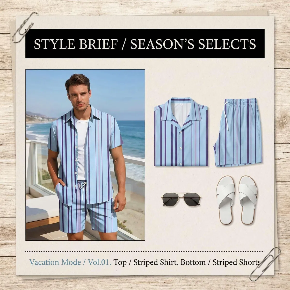 Generico Tuta Estiva Uomo - 2 Pezzi Completo Hawaiano Camicia e Pantaloncini Set Tropicale con Stampa Mare Vacanze Spiaggia Manica Corta Casual Leggero Traspirante