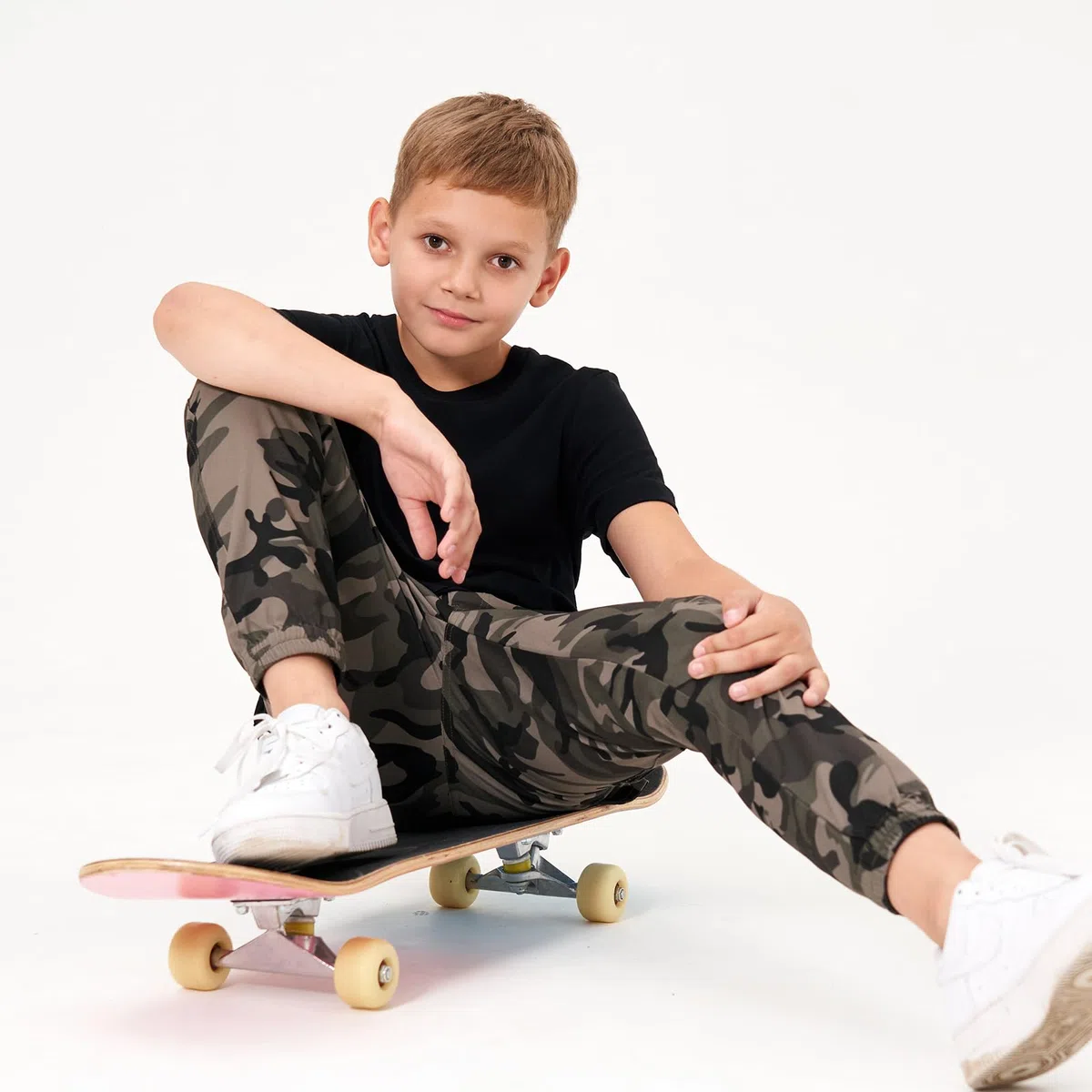 Rolanko Pantaloni Cargo per Ragazzi, Vita Elastica Completa Pantaloni da Uniforme Scolastica per Bambini vestibilità Regolare età 6-14 Anni