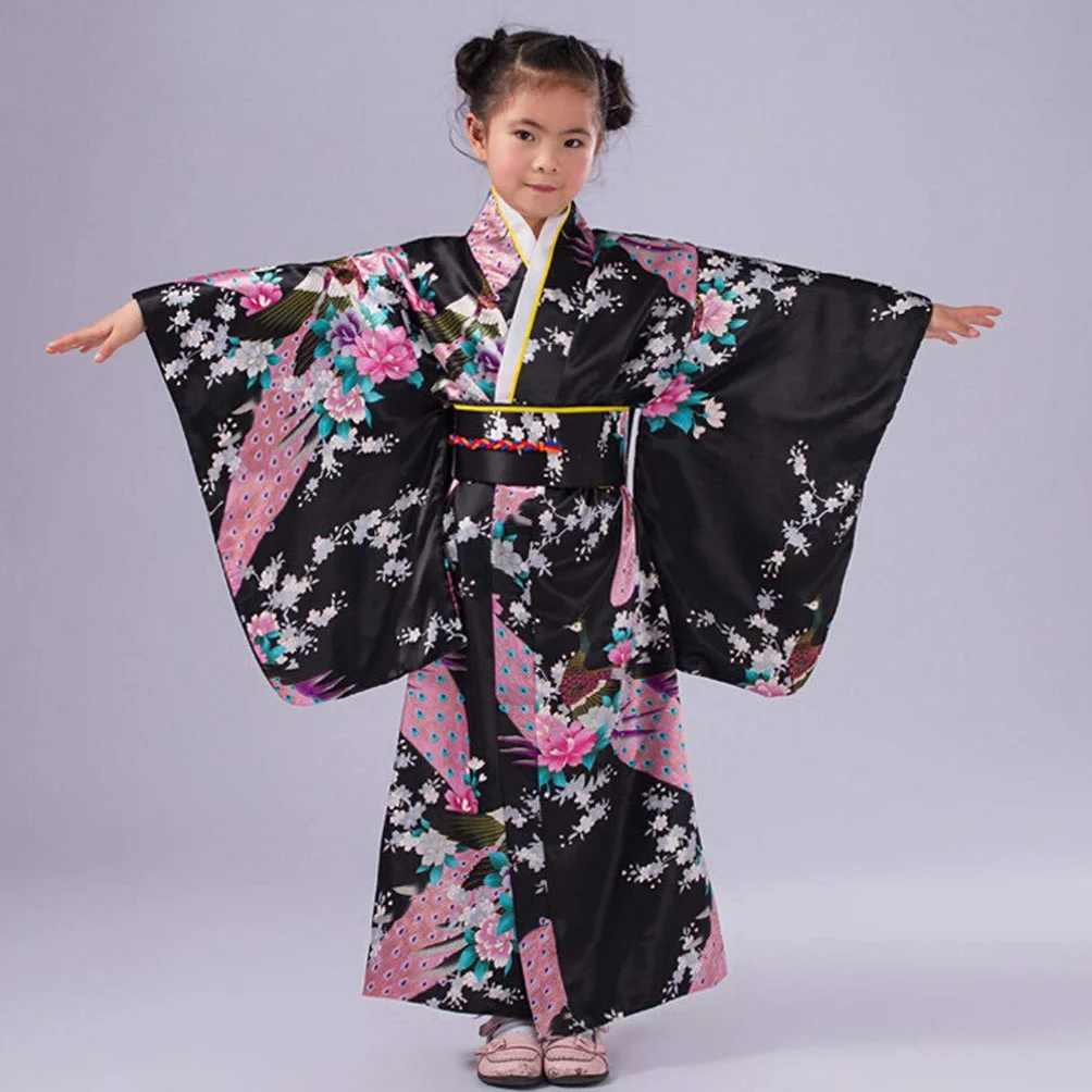 Gonne strette Ragazze Vestito Tradizionale Giapponese Ragazze Costume Bambini Vestiti Outings Kimono Bambino Ragazza Vestiti & Gonna Body Da Ginnastica Per Ragazze Con